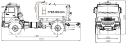 Oil and gas condensate collection tanker AKN/AKNS 4680D2-30 on KAMAZ 43502-D5 chassis