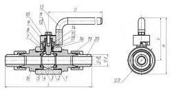 Manual shut-off and regulating nipple ball valve ??? DN 10-50 PN 1,6-8,0 MPa