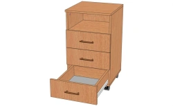 Rolling cabinet with drawers and a niche. Model: TP-4