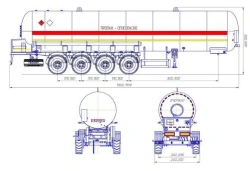 Semi-trailer-tanker PPTST4-12, type PPTST4, modification 96443-0000010-07 ( without pump). Axial unit AGOS-4-GT7-.00.00.000