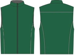 Men's insulated waistcoat for protection against general industrial pollution made of cotton-polyester fabrics with oil and wate