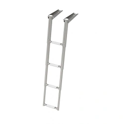 Ship's gangway telescopic folding narrow, 4 white steps, Art. No. 040162WT