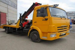 Tow truck with CMU manufactured by UZPM LLC ANT type 67065, modification 67065G on KAMAZ type 6511 chassis.