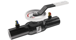 Ball valve ALSO shut-off-regulating welded ball valve with nipples for connection of measuring equipment ??.?.BV.?.100.25-01