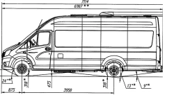 Chassis GAZelle NN, Modification A69R52, Diesel Engine, M2