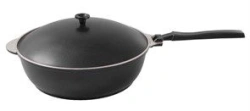 Aluminium cast 260/75mm sauté pan (DP coated) Kukmara TM, with removable aluminium handle, aluminium lid