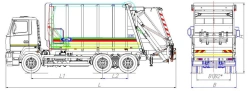 Rear-loading rubbish truck model MK-3548-12