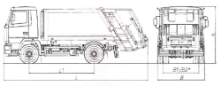 Rear-loading rubbish truck model MK-3541-01