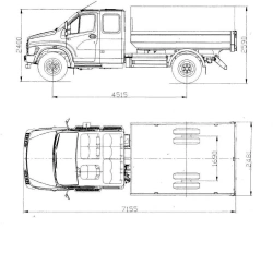 Dump truck GAZ-SAZ-25072-01 rear dump on chassis C42R33 GVW 8700