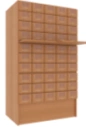 Catalogue cabinet, 2-module, 60 drawers (6x10), on drawer unit