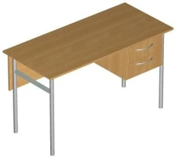 Teacher's desk (metal frame) with drawers/semi-drawers for accessories