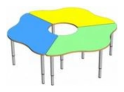 Trefoil table of three tables