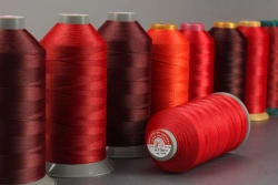 Synthetic sewing threads of complex polyester yarns 86L
