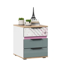Urban LD.528120.000 Bedside cabinet (White/Pink )