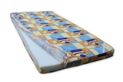Springless mattresses with cotton fabric tops and synthetic layer filling