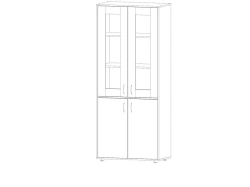 Wide cupboard with glass