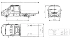 Dump truck GAZ-SAZ-35127 3-way unloading on the basis of chassis A22R22, A22R23 GVW 3500