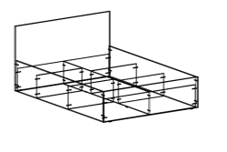 Wooden bed with orthopaedic base