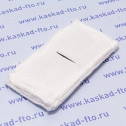 Conductive therapeutic electrode with carbon cloth current-distributing element, rectangular.