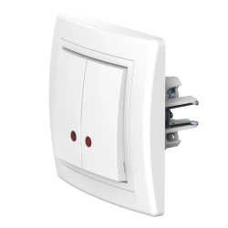 CADUCEUS ALING PRESTIGE Flush-mounted two-way switch with indication 10AX, 250V~, white, article number 626.000