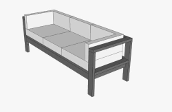 Sofa with metal frame