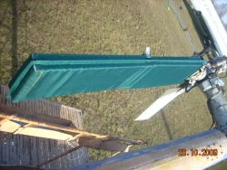 Devices and covers for protection of helicopters and aeroplanes from hail made of textile materials, including for power structu
