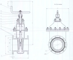 Brass wedge gate valve DN 150 PN 0,6 MPa IYUKL.491655.009-02