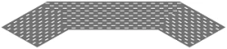 Bottom base of horizontal 90 degree angle of cable girders DKY 000 U90, with overall dimensions from 150 mm to 1000 mm, with thi