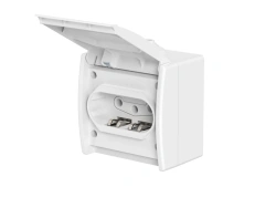 CADUCEUS ALING POWER Outdoor three-pole socket with ceramic base 16A, 440V~, white, art. 243.00