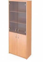 Semi-open wooden cupboard for documents