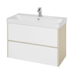 Undermount sink cabinet Aquaton Scandi 90 white, oak verona 1A251901SDB201.A251.9.01S.DB2.0