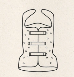 Rigid fixation corset for the thoracolumbar spine KR0-268