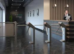 Electromechanical normally open single-post electromechanical tripod turnstile without built-in RFID readers Rusgate T3-NO-SF v.