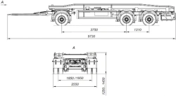 Three-axle container trailer AM8460-11A with CEYLAN NA-1210-175-DT-UN axles with payload capacity of 12 tonnes