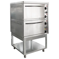 Roasting cabinet 2-section SHEZhP-2, stainless steel face, 840x840(895)x1500(1520)mm