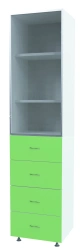 Medical cabinet two-section single-door with drawers SH 1.02-"Aibolit".