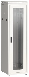 LN35-42U66-G ITK Network cabinet 19" LINEA N 42U 600x600 mm glass front door grey