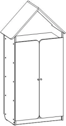 Wardrobe for play "Nevalyashki". Size (w x d x h): 700 x 400 x 1500mm. With photo print. (Furniture for kindergartens brand "Int