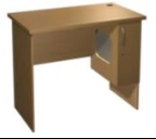 Computer desk for standing work with system unit protection against unauthorised access