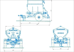 Tractor semi-trailer sand spreader model: LKT-2.5 PRPP (using axles model LKT-P1800.00)