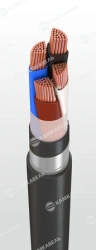 Power cable with copper conductors insulated with cross-linked polyethylene for voltage of 3 kV of VKShv brand according to TU 1