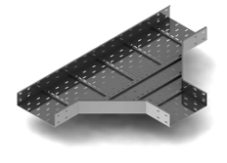 Reinforced tee tray UPL 000x00 T, with overall dimensions from 150x75 mm to 600x120 mm, with metal thickness from 1,2 mm to 1,2
