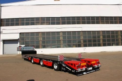 Semi-trailer Tverstroimash 993931 modification 0023 variant - broken platform with ramps