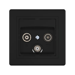 CADUCEUS ALING PRESTIGE Flush-mounted antenna TV/FM/SAT end socket, black (soft touch), art. 612S.?1?1?1