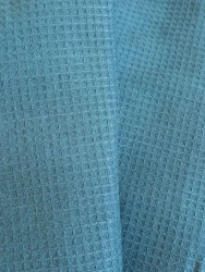 Cotton waffle weave towelling fabric "Aurora" smoothly dyed, wp.pl. 155 g / sq.m, width.150 cm, 100% cotton