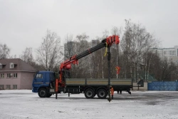 Special purpose vehicle with hydraulic loading crane of MKMA type on the basis of KAMAZ 65117 and its modifications 64K16N-UB