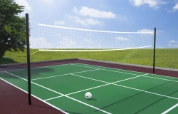 Outdoor volleyball stands not height adjustable