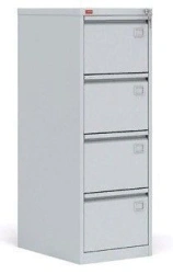 File cabinet on a metal frame. Referent
