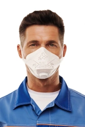 Personal respiratory protection equipment with filtering half-mask: respirator RK 6011 FFP1 NR D for protection against aerosols