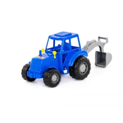 Tractor "Master" (blue) with shovel (in net), article no. 84873